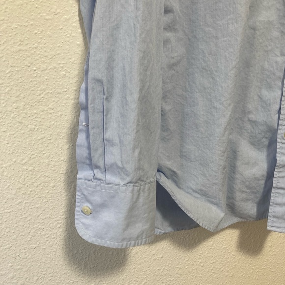 J Crew Shirtings Cotton Long Sleeve Light Blue Men's Shirt with White Collar S - Picture 7 of 16
